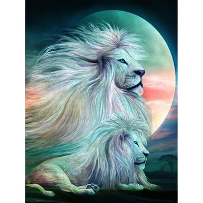 5D DIY diamant borduurwerk leeuwen kruissteek dieren Diamond schilderij mozaïek ambachten Kit Home Decor 20X30CM gray