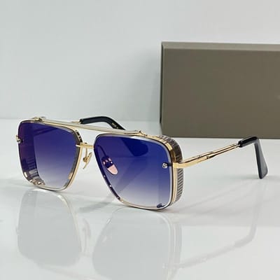 Heren Luxe Zwart Goud Diamantgeslepen Pilot Zonnebril Limited Edition Topkwaliteit Handwerk Dubbele Brug Legering Zonnebril As pictures