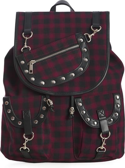 Banned Yamy Tartan rugzak burgundy - (bxhxd) ca. 38cm x 39cm x 13xm