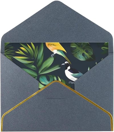 Tropische Vogel Kaarten - Wenskaarten Set - Feestelijke Groeten - Parelmoer Papier - 18 x 13 cm - Multicolor