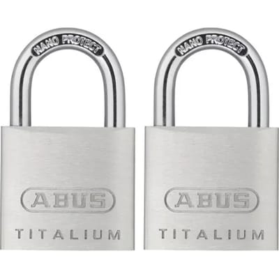Abus Hangslot Met Sleutel Titalium Tkti23/30 - Aluminium Voor Poort En Kluisje - Behuizing 30mm