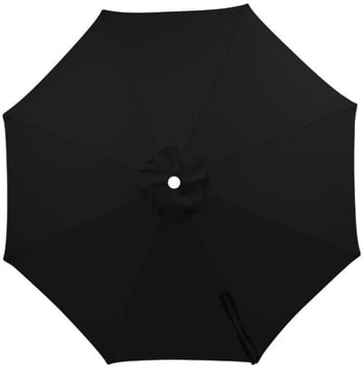 KZQ Vervangend Parasoldoek Voor Buitenparasol Met 8 Baleinen Polyester Zwart 250 Cm