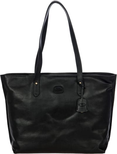 BRIC'S Leren Shopper Schoudertas Volterra Shopping Black Zwart