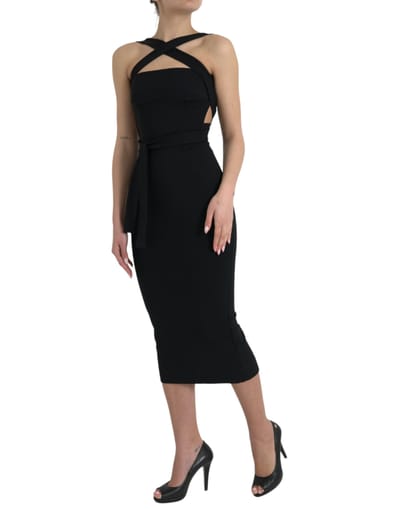 Crossneck Bodycon Midi-jurk