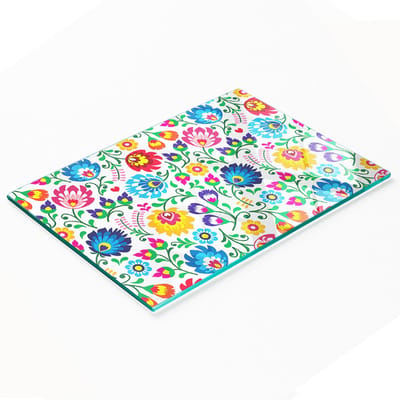 Multifunctionele decoratieve keukenplank met gehard etnisch patroon, 80x52 cm