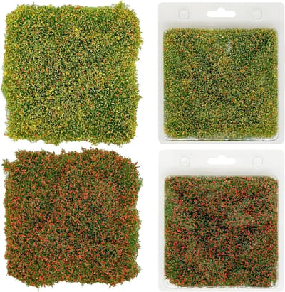 Miniatuur bloemencluster en grasgroep voor modelbouw, statisch gras tuften voor tabletop spellen en modelspoor terreinconstructie, geel en oranje