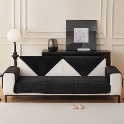 Eenpersoons bankhoes/kussen, wasbaar, met antislipstructuur aan de onderkant, comfortabel en zacht, 70*150 cm, Zwart.
