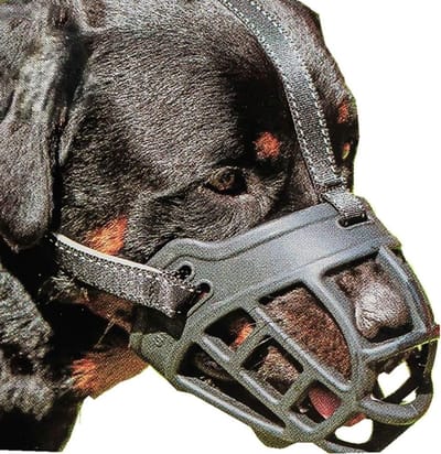 Hond Muilkorf - Hondenmasker - Veilig Lopen - Mand Ontwerp - Maat 3 - Zwart