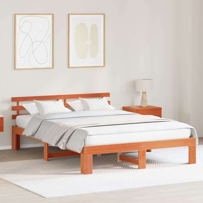 vidaXL - Bedframe - Wasbruin - 160 - x - 200 - cm - Massief - grenenhout