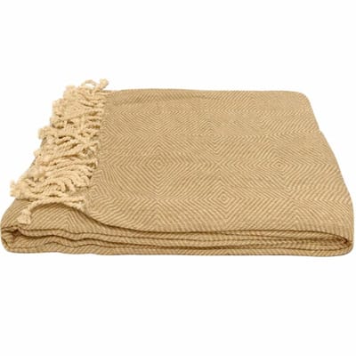 Hamamdoek - Strandlaken - Strandkleed - 90x170cm - 100% Katoen - Zandkleur