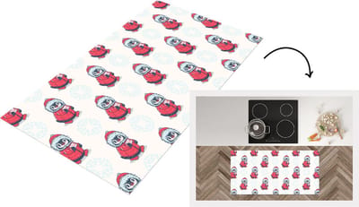 Keukenloper - Loper keuken - Pinguïn - Sneeuw - Brief - Kerst - Patronen - 120x60 cm - Keukenloper vinyl