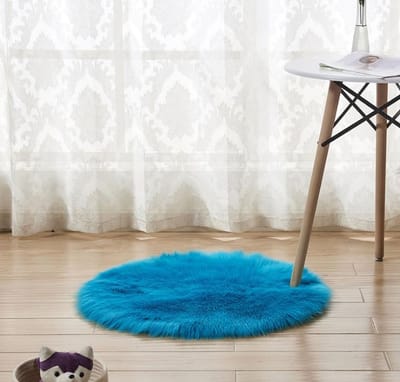 Tapis Rond en Peluche Laine Imitation pour Décoration Intérieure Multicolore Lavable Couverture Chevet Table Basse Tapis Décoration Salon diameter 35cm