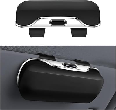 Autobrillenkoker - Autobrillenhouder - Autozonneklep - Zonnebrilclip - Brillenetui - Opberg- en beschermhoes voor autobrillen - Accessoires voor brillenclip in het interieur - Universeel - Zwart