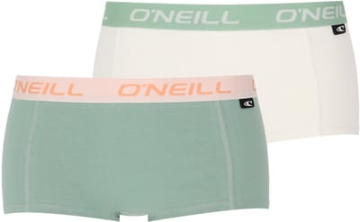 O'Neill dames boxershorts 2-pack - green marshmallow white - maat L