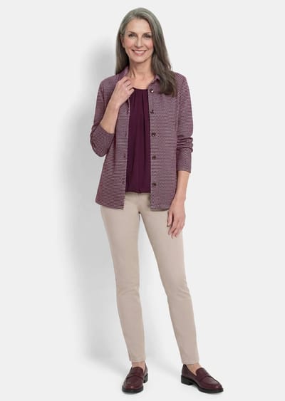 Overhemdjasje met pepitapatroon - bordeaux / gedess. - Gr. 19 van Goldner Fashion