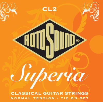 Snarenset klassieke gitaar - Rotosound CL2 - Superia - Clear nylon - Silverplated bas - Normal tension