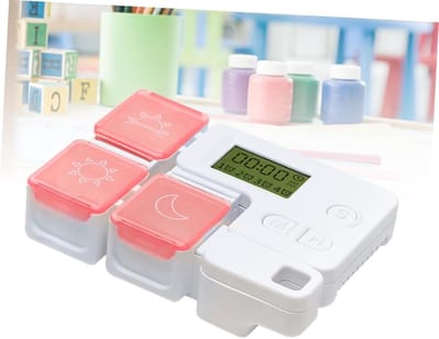 Pillendoos - Draagbare slimme pillendoos - Pillenopbergdoos voor 3 pillen per dag - Met timerfunctie - Transparant deksel - Gemakkelijk te openen - Werkt op batterijen - Handig dagelijks pillenbeheer