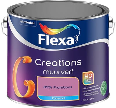 Flexa - Creations Muurverf Zijdemat - 85% Framboos - Mengverf - 2,5 L