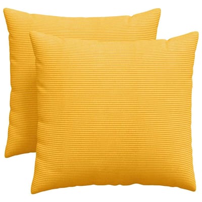 vidaXL - Zitkussens - 2 - pcs - Licht - Geel - 50 - x - 50 - cm - Corduroy - stof