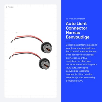 Dailygoods - Auto Licht Connector Harnas - Eenvoudige Installatie - Kunststof Koper - LED Remlicht Connector - Veilig voor jouw auto - 2 Stuks
