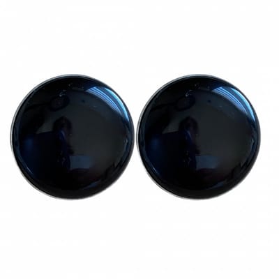 Clip oorbellen -zwart- zilverrand -2.5 cm- geen gaatje- Charme Bijoux