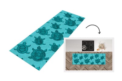Keukenloper - Loper keuken - Schildpad - Patronen - Indonesië - 150x50 cm - Keukenloper vinyl