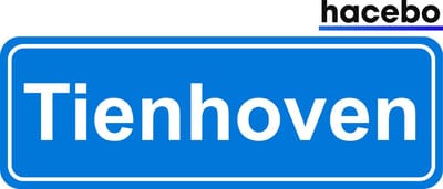 Hacebo - Plaatsnaam Sticker - 29x10 CM - Tienhoven sticker - Verkeersborden sticker - grappige cadeaus - Tienhoven