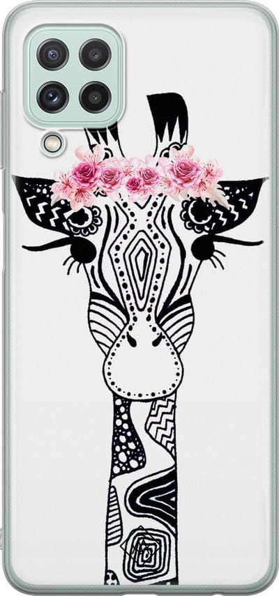 Casimoda® hoesje - Geschikt voor Samsung A22 4G - Giraffe - Backcover - Siliconen/TPU - Wit
