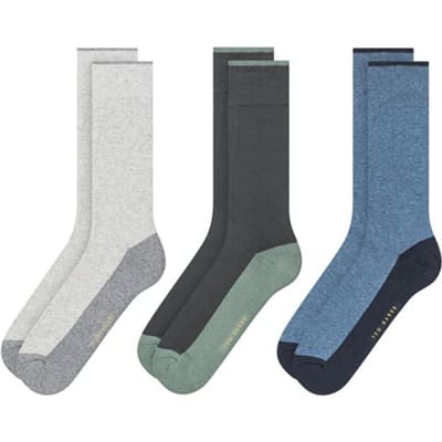 Ted Baker 3pk Mens 1/2 Terry Crew Black Maat: OS | Sokken Outlet | Heren | Zwart