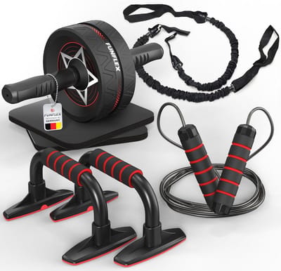 Buikroller & Buikspiertrainer Set – Effectieve Training voor Bovenlichaam & Core – Fitnessapparaat voor Thuis – Volledige Lichaamstraining voor Mannen en Vrouwen