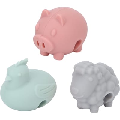 3pcs Pinces de Côté de Casserole Empêchent le Débordement Silicone Forme d'Animal Mignon Pinces de Levage de Couvercle de Casserole Cuisine