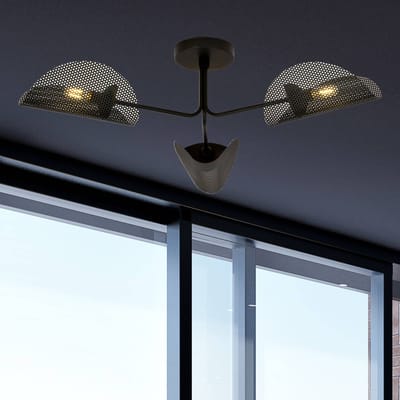 Euluna Plafondlamp Gomez, zwart, 3-lamps