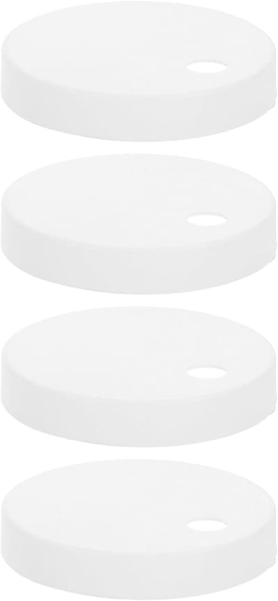 Set van 4 Universele Wc-Brillen Scharnierafdekkingen Ø 45 mm, Witte Kunststof Rosetten voor Toiletbouten en Badkamerbevestigingen