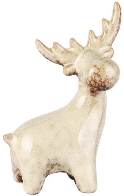 Dekoratief | Rendier staand, beige, porselein, 10x5x12cm | A255107