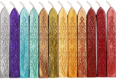 12 zegellak sticks - Antiek vuur manuscript zegelwas voor waszegelstempels