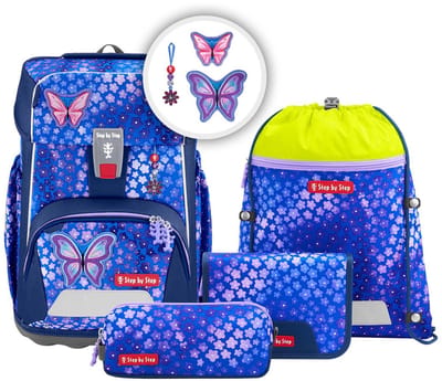 Step by Step schooltas Giant Schulranzen-Set 5-delig Butterfly Maja paars