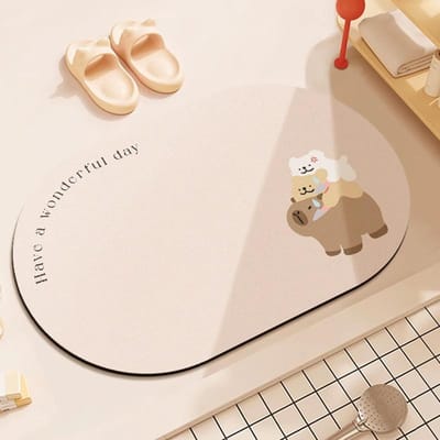 Cartoon Badkamer Absorberende Mat Toilet Vuile en Antislip Mat Huishouden Toiletdeur Sneldrogende Diatomeeënaarde Mat 40 * 60cm