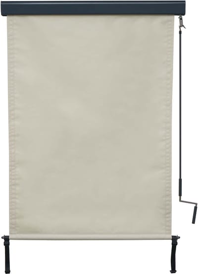 Verticale zonwering MCW-F42, verticaal privacyscherm buitenrolgordijn, UV-bescherming 50 stof ~ 250x100cm, crème-beige