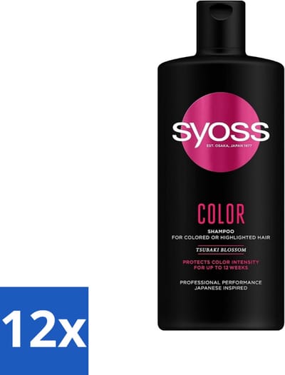 12 x Syoss Color Shampoo - Shampoo - Kleurbehoud - 440 ml - Kleurbehoud Haar - Gekleurd Haar - Highlights - Kleurvervanging - Salonkwaliteit Haar