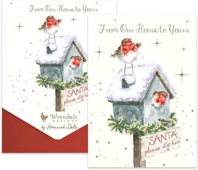 Set van 8 Kerstkaarten met Enveloppen - Huiselijk Kerstthema - Inclusief Nieuwjaarswens