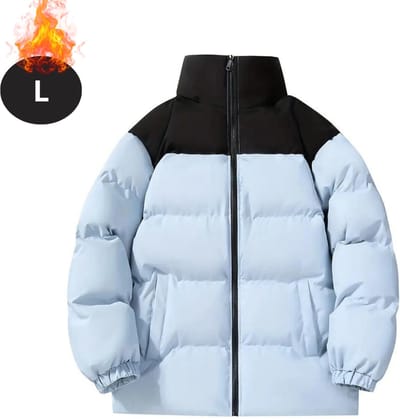 Livano Winterjas - Parka - Heren - Winter - Fleecejas - Volwassen - Stijlvol - Gewatteerde Jas - Blauw - L