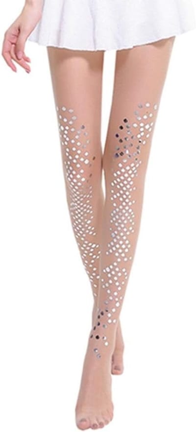 Ultradunne zeemeermin bikini kousen met glanzende parelachtige uitstraling en print, perfect voor zwemsessies