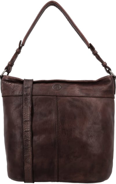 Hide & Stitches Paint Rock Hobotas Schoudertas - Crossbody Tas - Leren Dames Tas - Donkerbruin