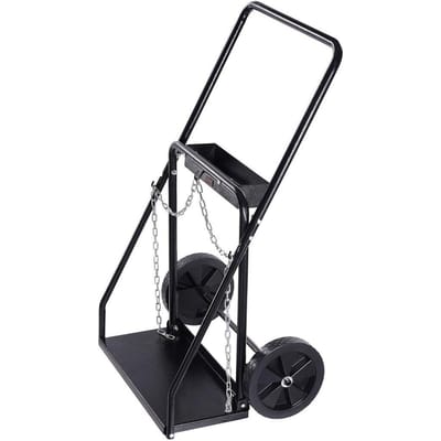 Chariot pour deux bouteilles de soudage Oxygène Acétylène avec roues pleines de 10