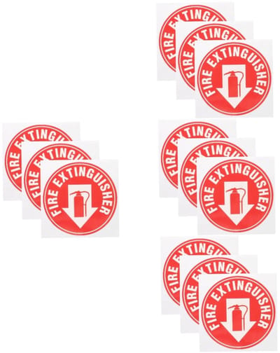 Brandblusser Stickers - Veiligheidstekens - Veilige Werkplek - Zelfklevend en Duurzaam - 11 x 11 cm - Rood met Wit