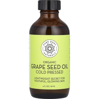 Pure Body Naturals, Organic Grape Seed Oil, 4 fl oz (118 ml) yellow