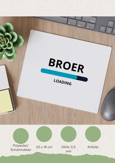 Akyol - broer loading Muismat - Broer - ochtendkoffie laden - verjaardagscadeau - verjaardag - cadeau - cadeautje voor broer - broer artikelen - kado - geschenk - gift - 23 bij 19 cm
