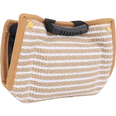 Hondentraining Bijtkussen Scheurbestendig Interactief Speelspeelgoed Jute Pad Hond Bijtmouw Trainingsuitrusting met Handvatten beige