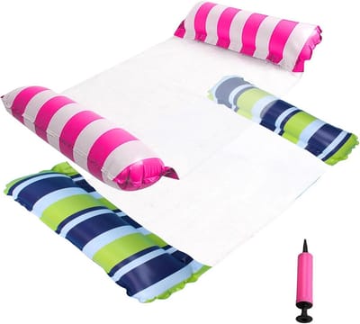 Opblaasbare Hangmat 4-in-1 voor Zwembad - 2 Stuks met Handpomp