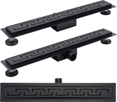Rea Greek - Lineaire afvoer - douchegoot - Zwart - 90 cm